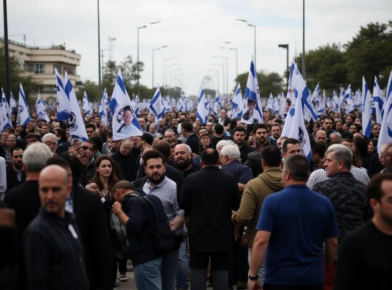 Mourners attending the funeral procession of the Bibas family in Israel.