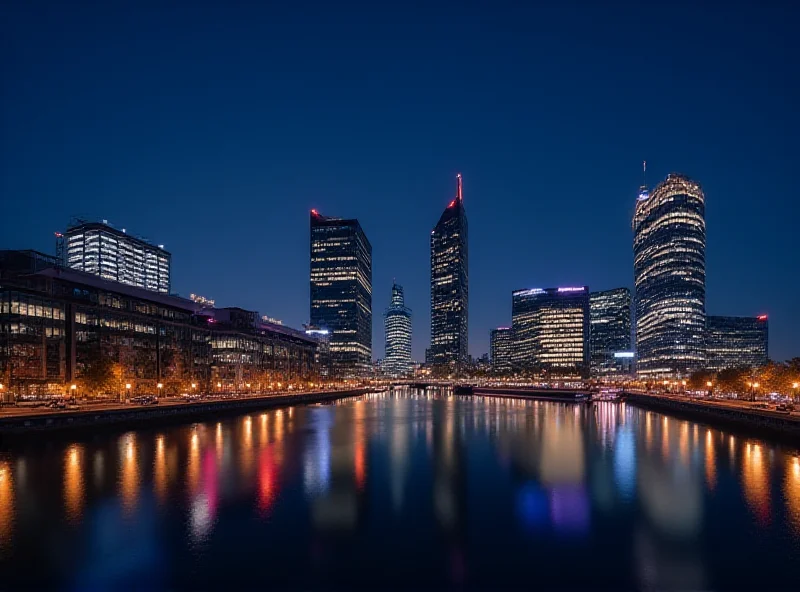 Image of Hamburg city skyline at night