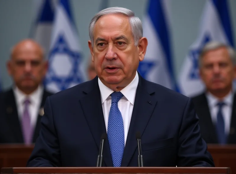 Benjamin Netanyahu speaking at a press conference