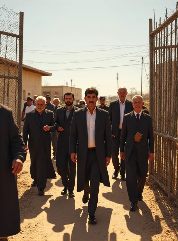 A group of Palestinian prisoners being released from an Israeli prison.