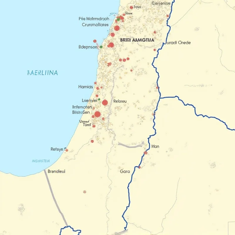 A map of the region showing Israel, Gaza, and Damascus