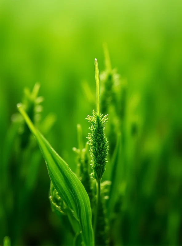 Close-up of healthy crops growing in a field, with visible beneficial bacteria on the leaves.