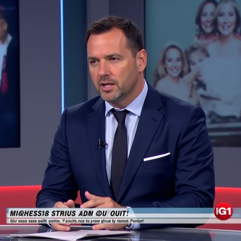 Screenshot of TG1 news program during a report