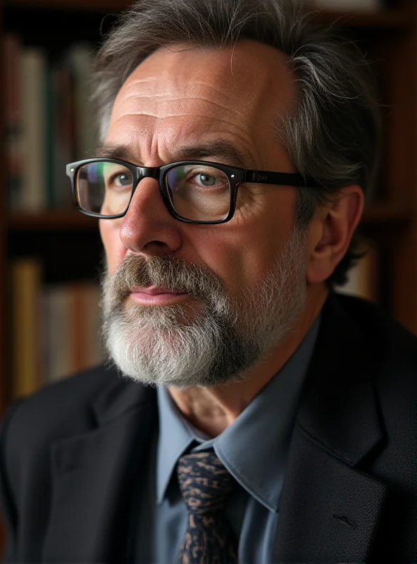 Massimo Cacciari giving a lecture or interview. He is looking directly at the camera with a thoughtful expression. The background is blurred, focusing attention on him as the subject.