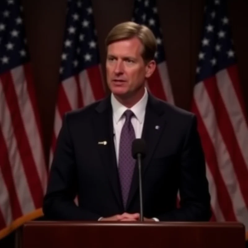 Jake Sullivan speaking at a press conference in front of American flags