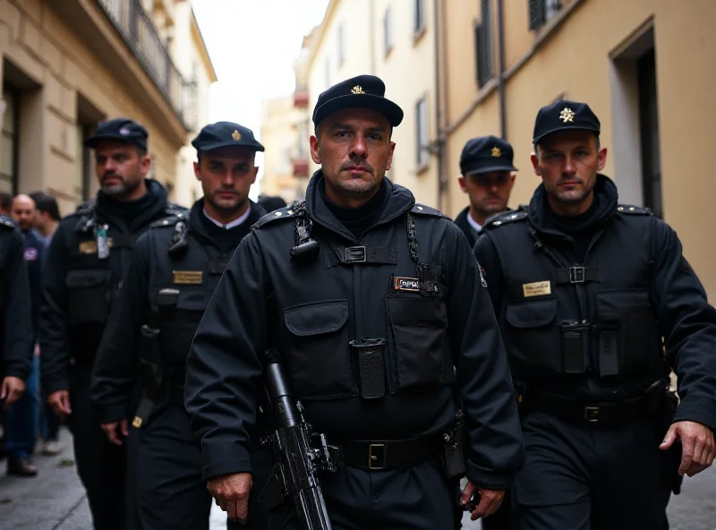 Image of Italian police during a raid