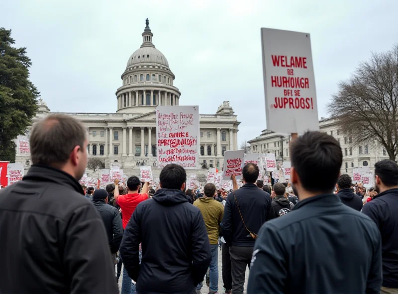 Image of truck drivers protesting with signs