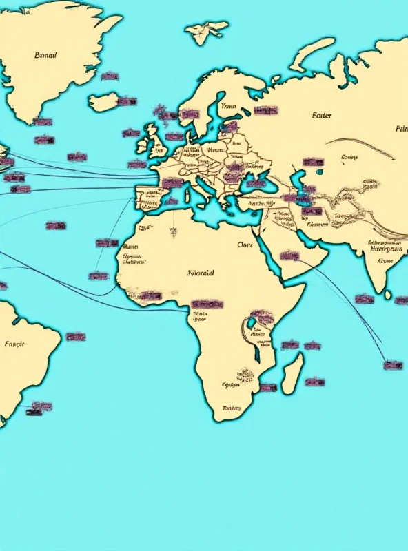 A global map with trade routes highlighted, symbolizing international trade and tariffs.