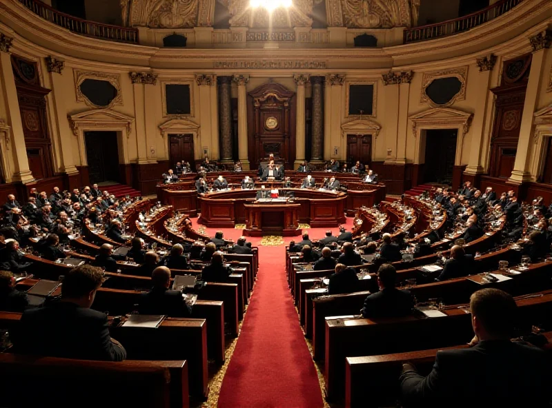 A wide shot of the Italian Parliament during a session.