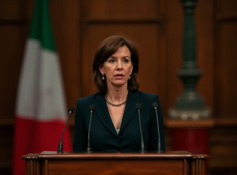 Giorgia Meloni addressing the Italian parliament