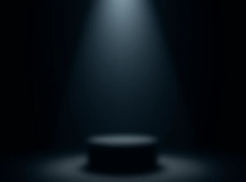 A dark and ominous image depicting a single spotlight shining on an empty podium, symbolizing the potential rise of a dictator.