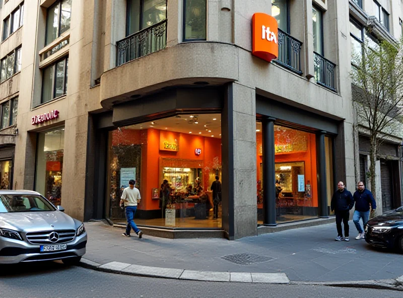 Exterior of an Itaú bank branch in a bustling city center.