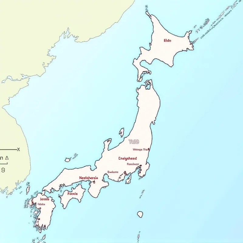 A map highlighting the Iwate Prefecture in northeastern Japan, showing its location on the coast.