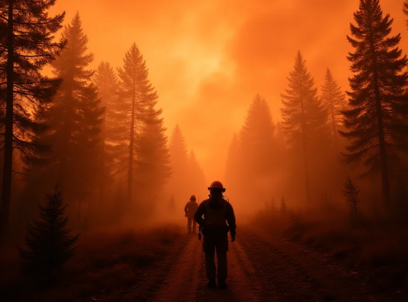 Firefighters battling a forest fire in Japan