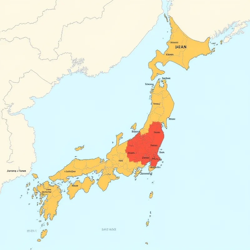 Map showing the location of Iwate Prefecture in Japan