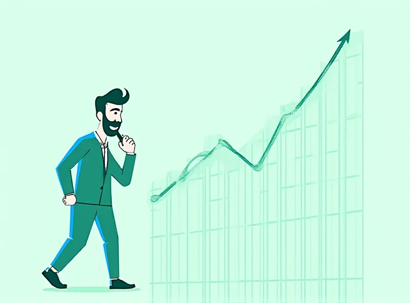 Illustration of stock charts and a magnifying glass over financial documents