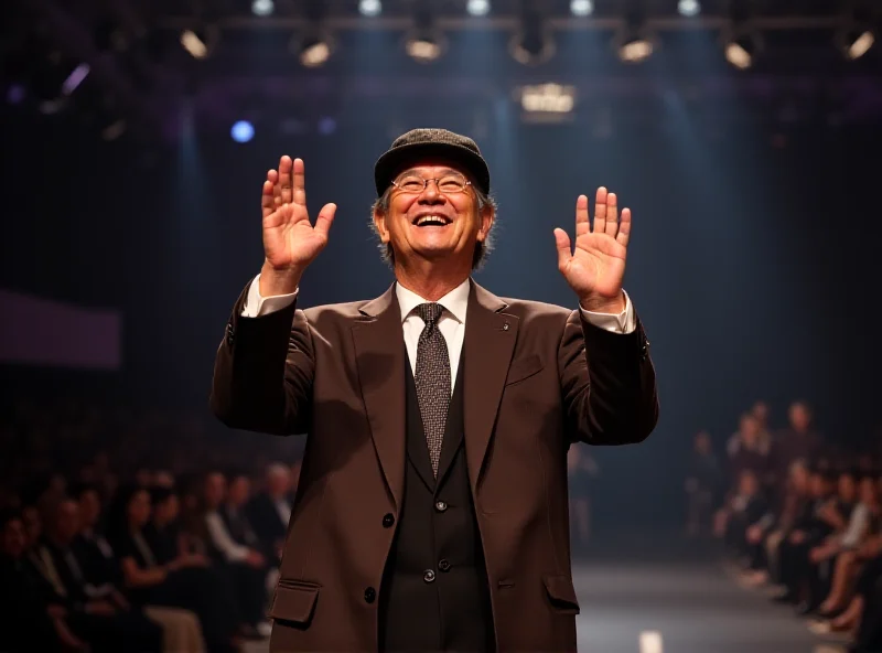 Shigeru Ishiba in stylish clothing at a fashion show