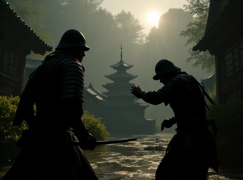 Screenshot from Assassin's Creed Shadows showing a historical Japanese setting with characters.