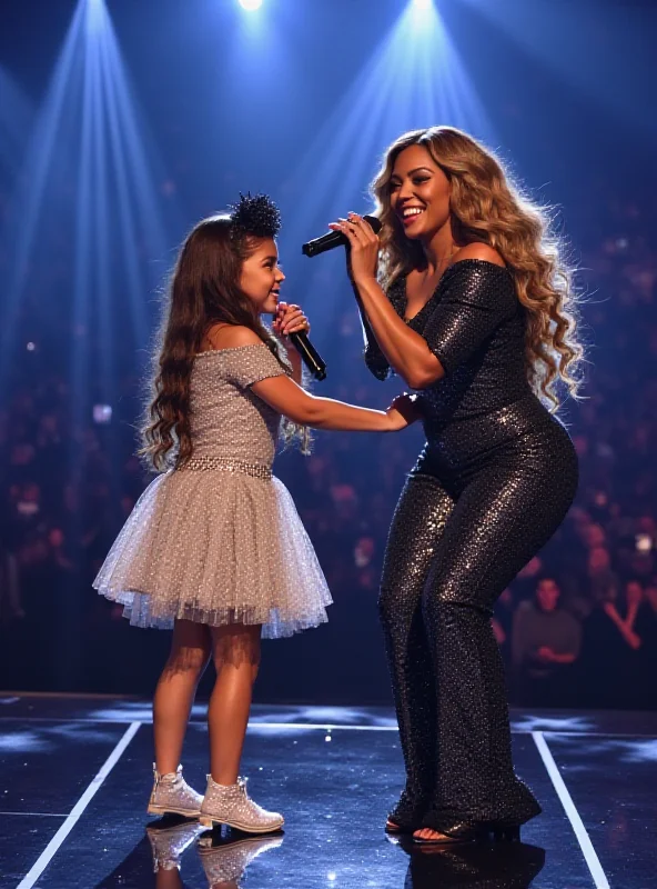 Blue Ivy performing on stage with Beyonce