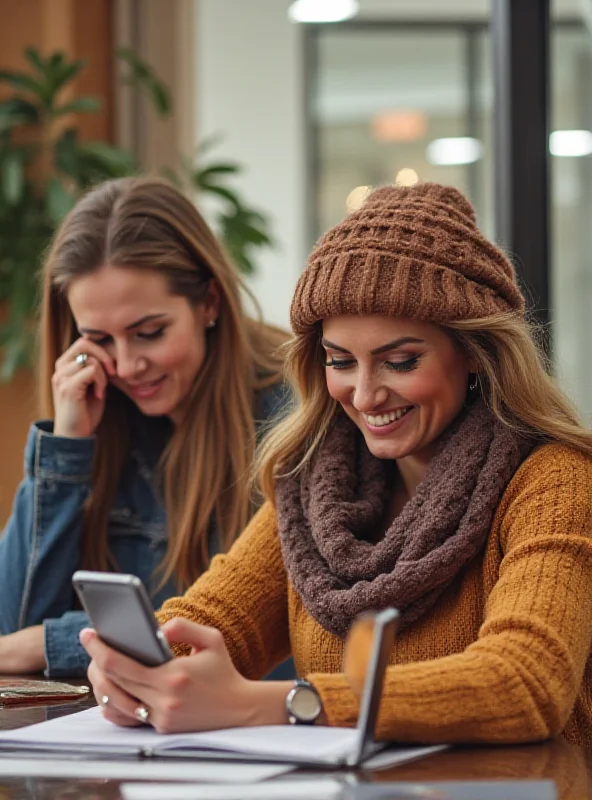 Diverse group of people shopping online using various devices