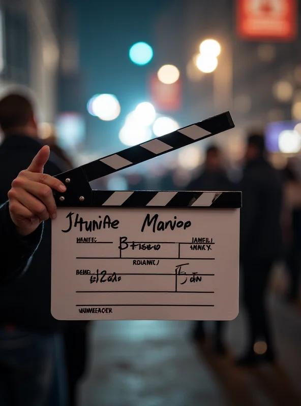 A movie clapperboard with the names 'Ben' and 'Jennifer' written on it, suggesting a potential film collaboration.