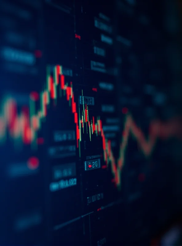 A close-up of a stock ticker display with various financial symbols and numbers fluctuating.