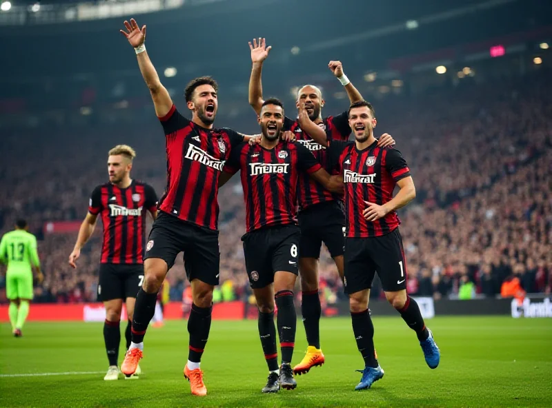 A dynamic image of Inter Milan players celebrating a goal during a recent match against Feyenoord.