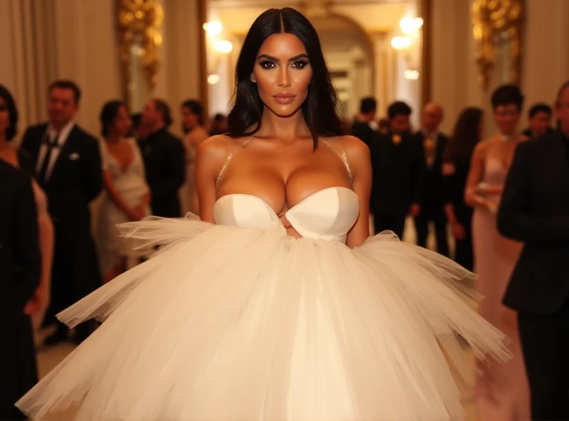 Kim Kardashian in a Tyvek bridal gown