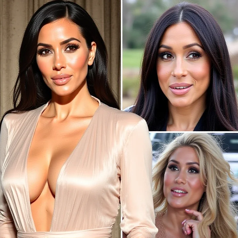 Collage of Kim Kardashian, Dolly Parton, and Meghan Markle