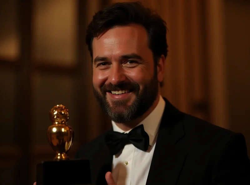 Karim Leklou holding a César Award
