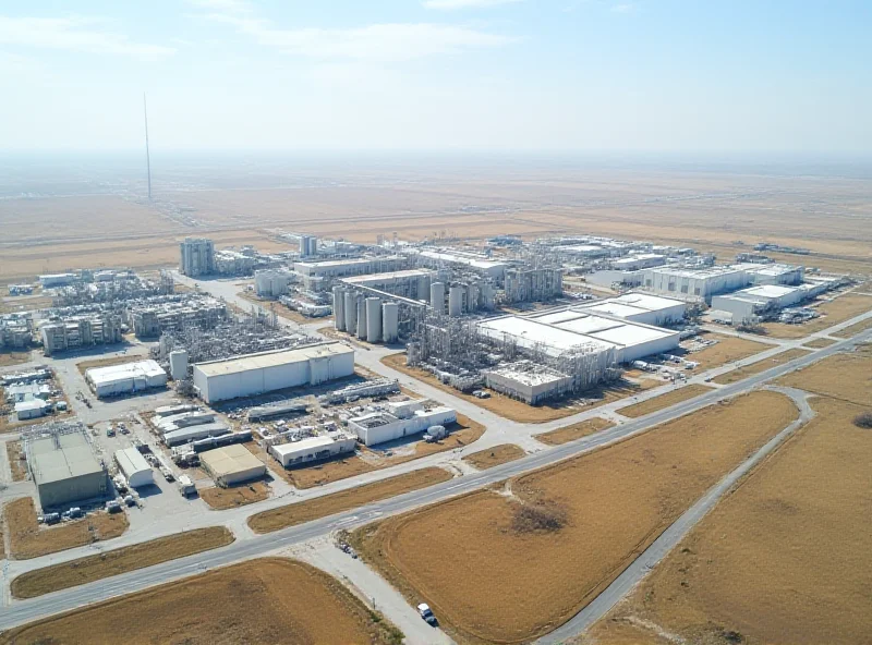 Aerial view of a large industrial complex in Kazakhstan