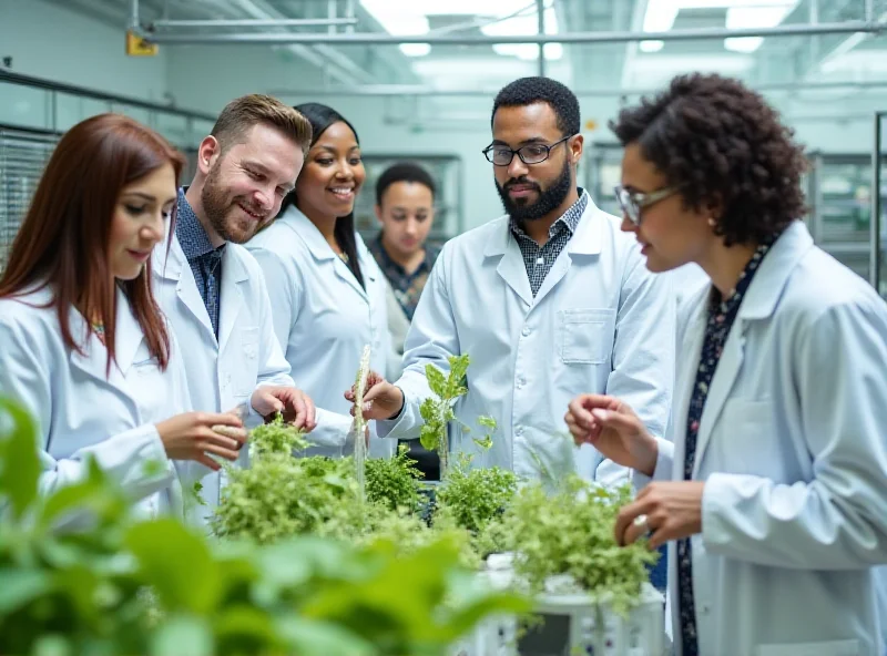 Students working in a university agricultural lab.