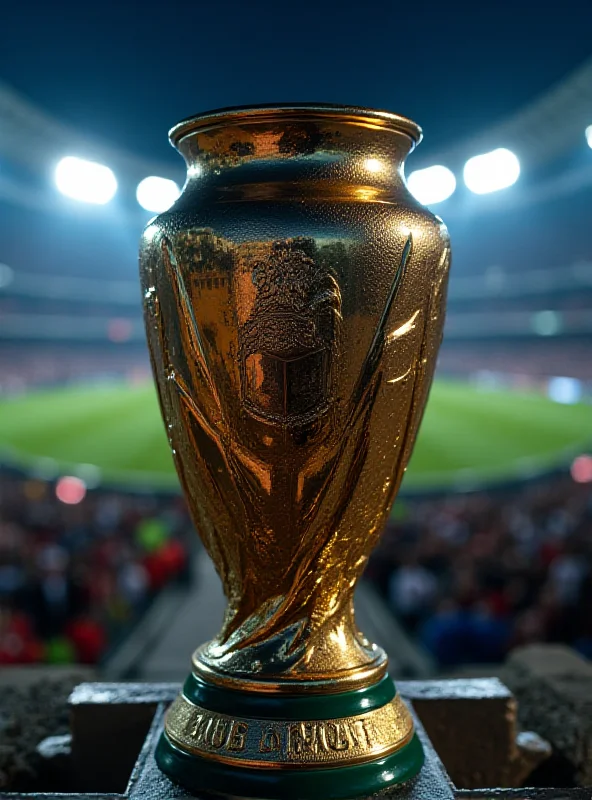 Close up of the FIFA Club World Cup trophy.