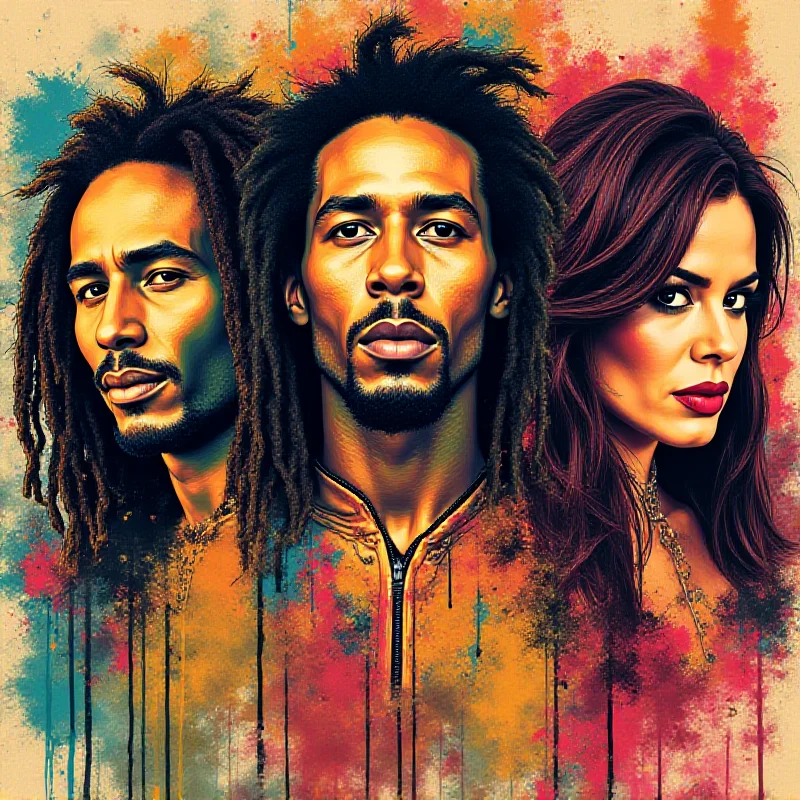 Collage of Bob Marley, Kylie Minogue, and Grace Jones