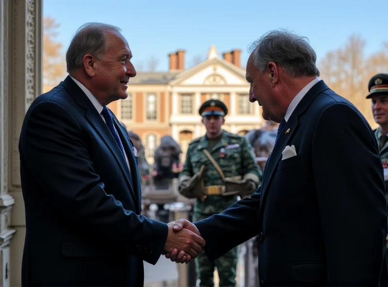 King Charles III greeting Ukrainian President Zelensky at Sandringham.