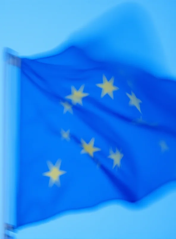 European Union flag waving in the wind.