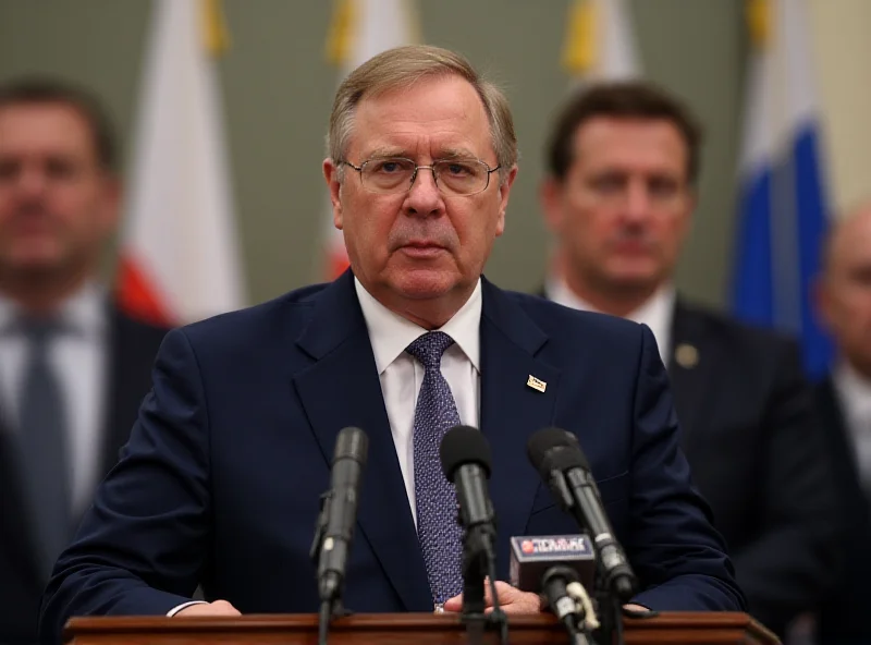 Sergey Lavrov speaking at a press conference.