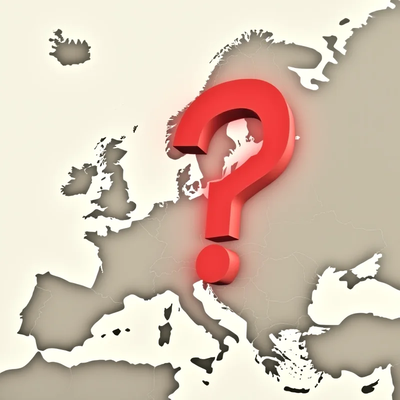 A map of Europe with a question mark over it.