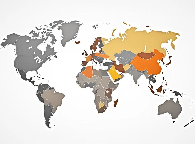 A world map highlighting the countries of Ukraine, Russia, China, the US, and the UK.