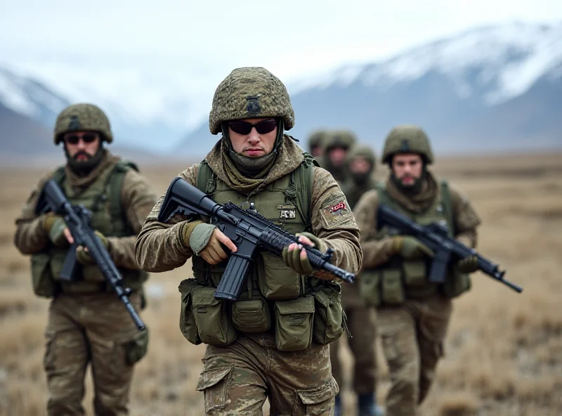 Kyrgyz soldiers in a training exercise, showcasing readiness and vigilance.