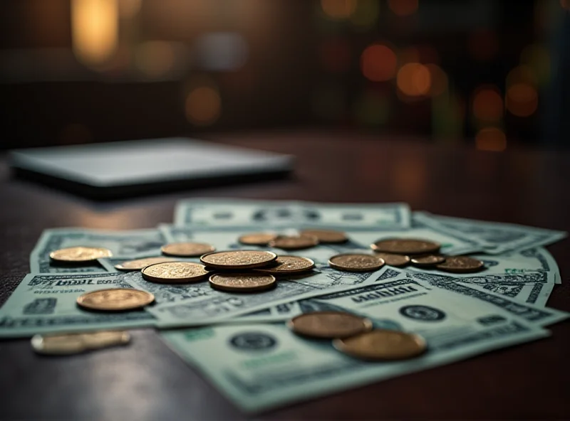 Close-up of Canadian currency and stock chart, representing financial investment in Laurentian Bank.