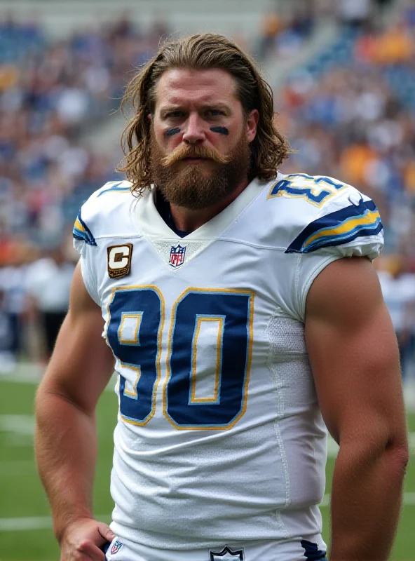 Joey Bosa in his Chargers uniform on the field.