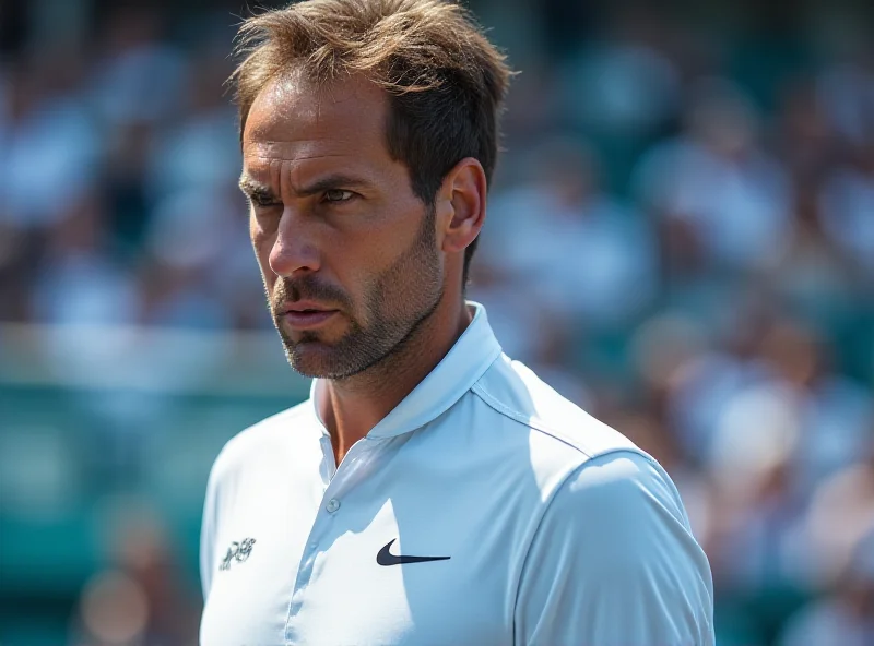 Jiří Lehečka playing tennis, looking determined.