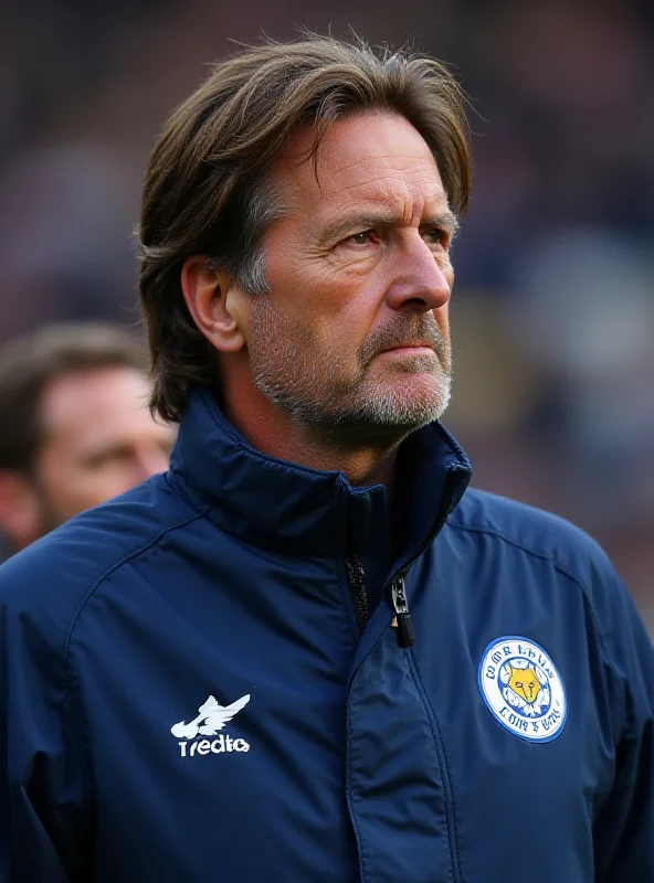 Ruud van Nistelrooy, Leicester City manager, looking concerned on the sidelines during a match.