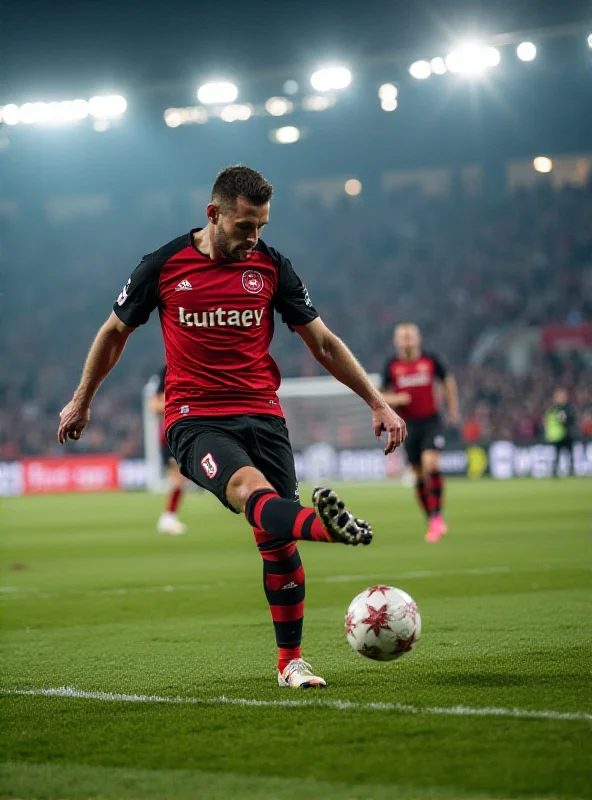 Benjamin Šeško taking a penalty kick during a DFB Cup match.