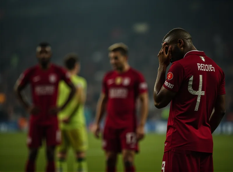 Werder Bremen players looking dejected after conceding a goal.