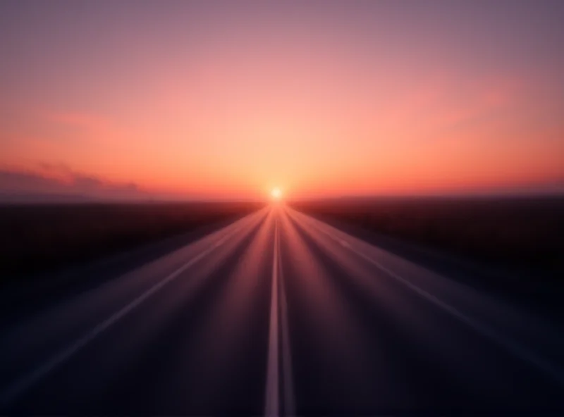 A somber image of a road at dusk, symbolizing a tragic accident.