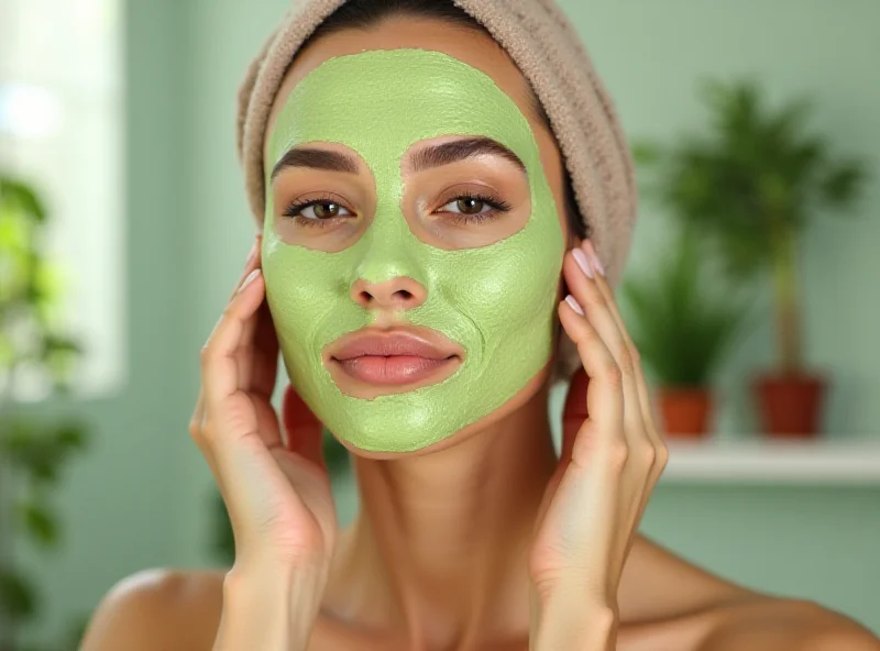 Woman applying a homemade face mask