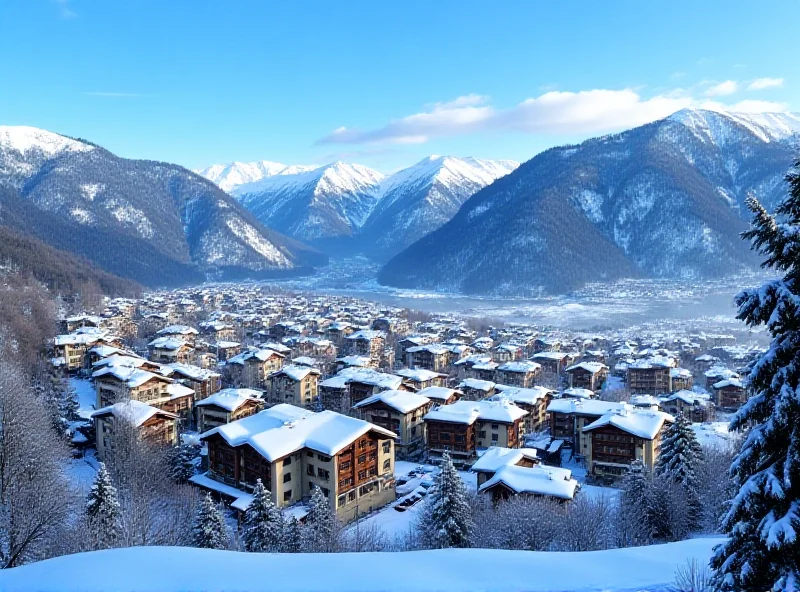 A scenic view of Briançon, France, with snow-capped mountains in the background.