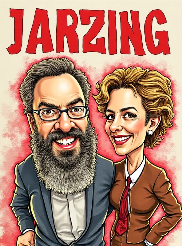 A mock-up of a satirical magazine cover with a caricature of Christian Lindner and Franca Lehfeldt.